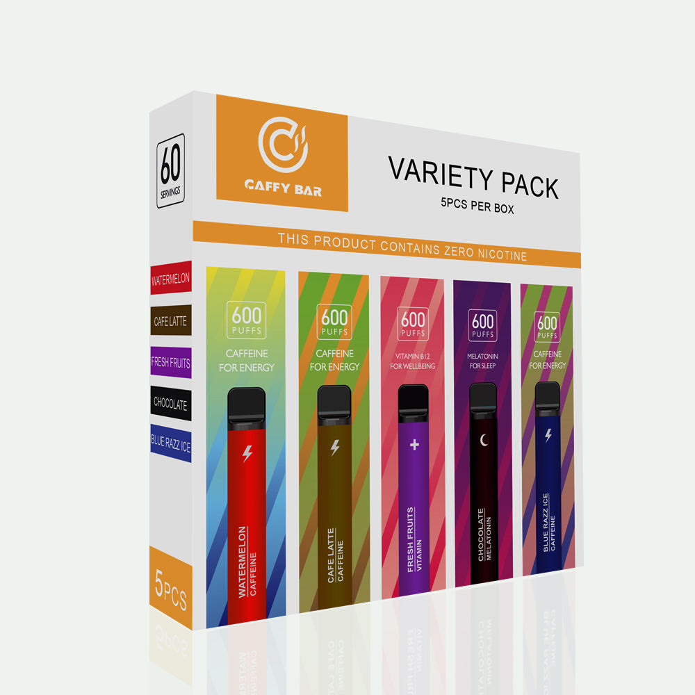 Variety Pack ( 3 Caffeine inhaler+1 melatonin +1 Vitamin B12 ) - CaffyBar