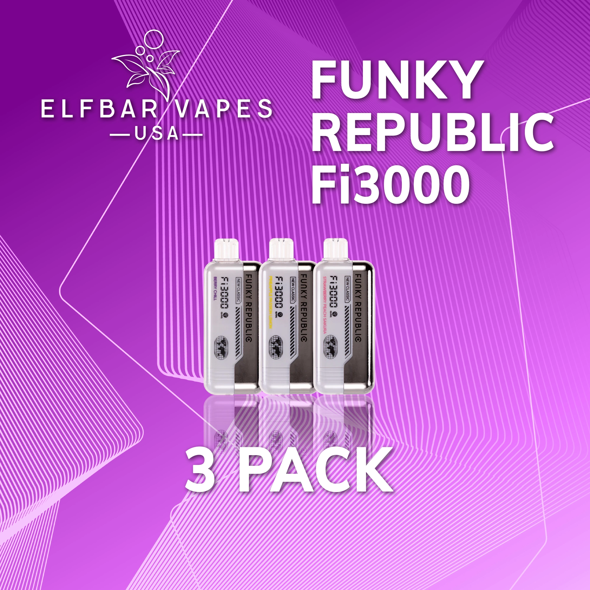Funky Republic Fi3000 Disposable Vape 3 Pack Elf Bar Vapes