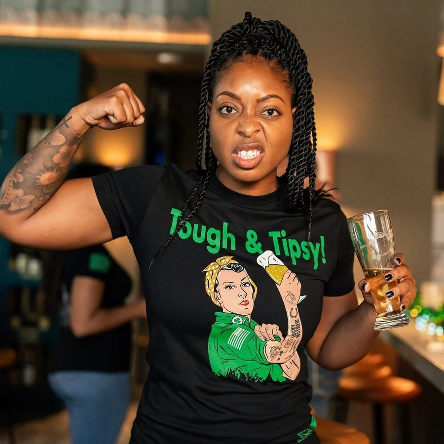 Women's Tough & Tipsy Boyfriend Fit T-Shirt - Black
