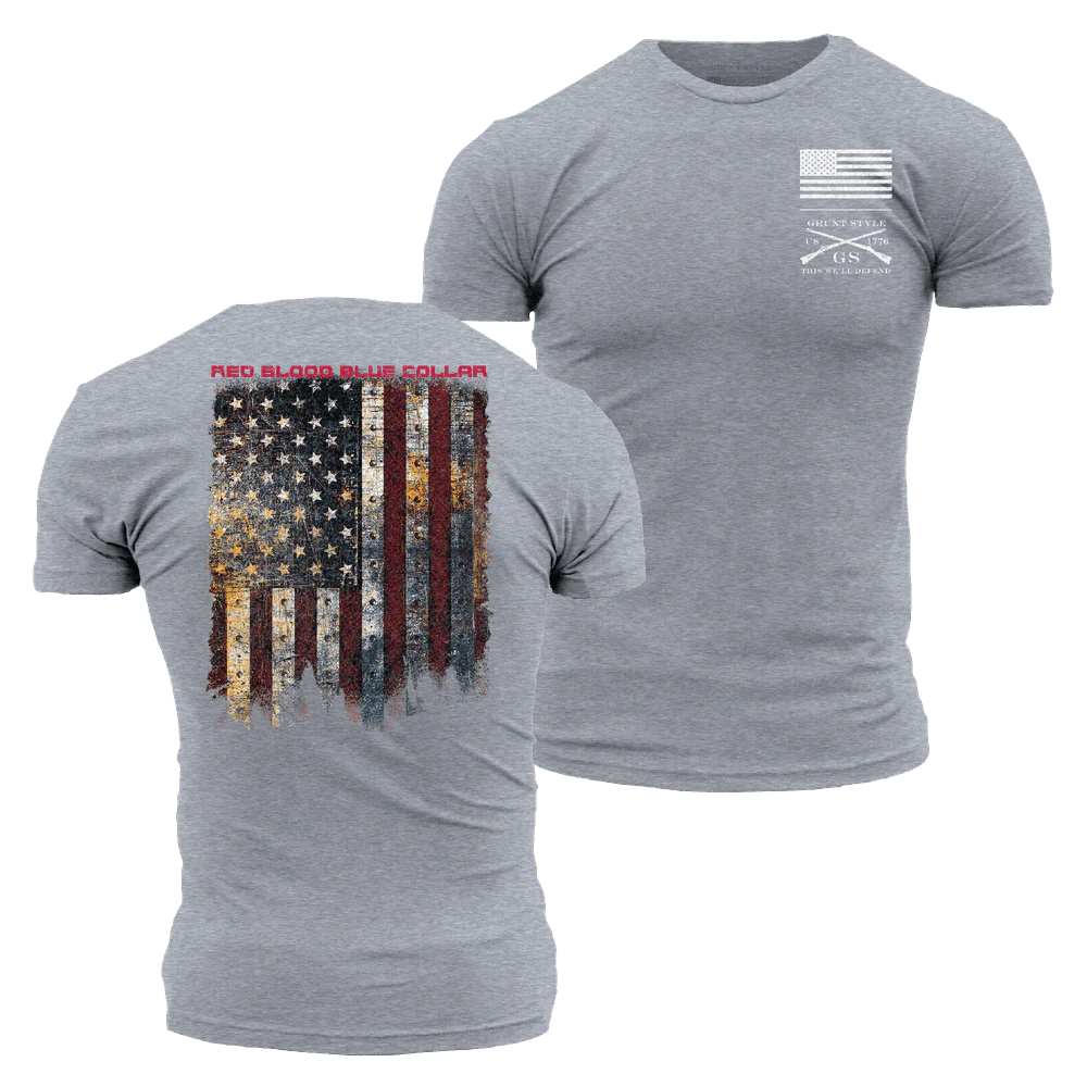 Red Blood Blue Collar® T-Shirt - Dark Heather Gray
