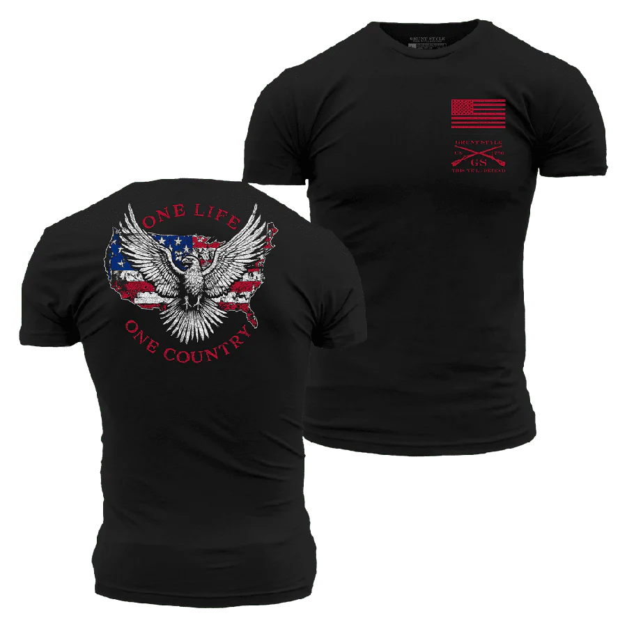 One Life One Country T-Shirt - Black