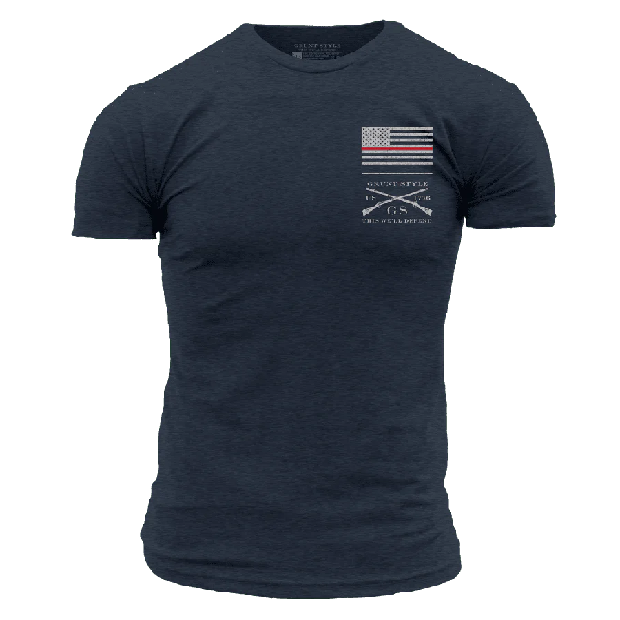 Red Line Flag Basic T-Shirt - Midnight Navy