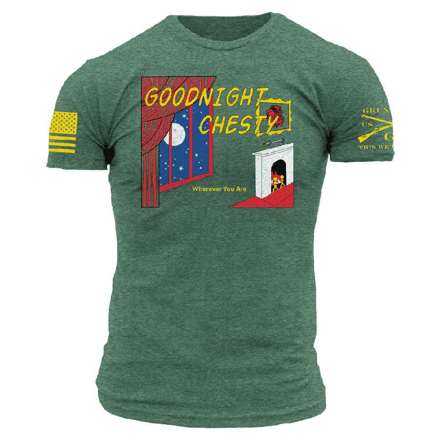 Goodnight Chesty T-Shirt - Heather Forest Green