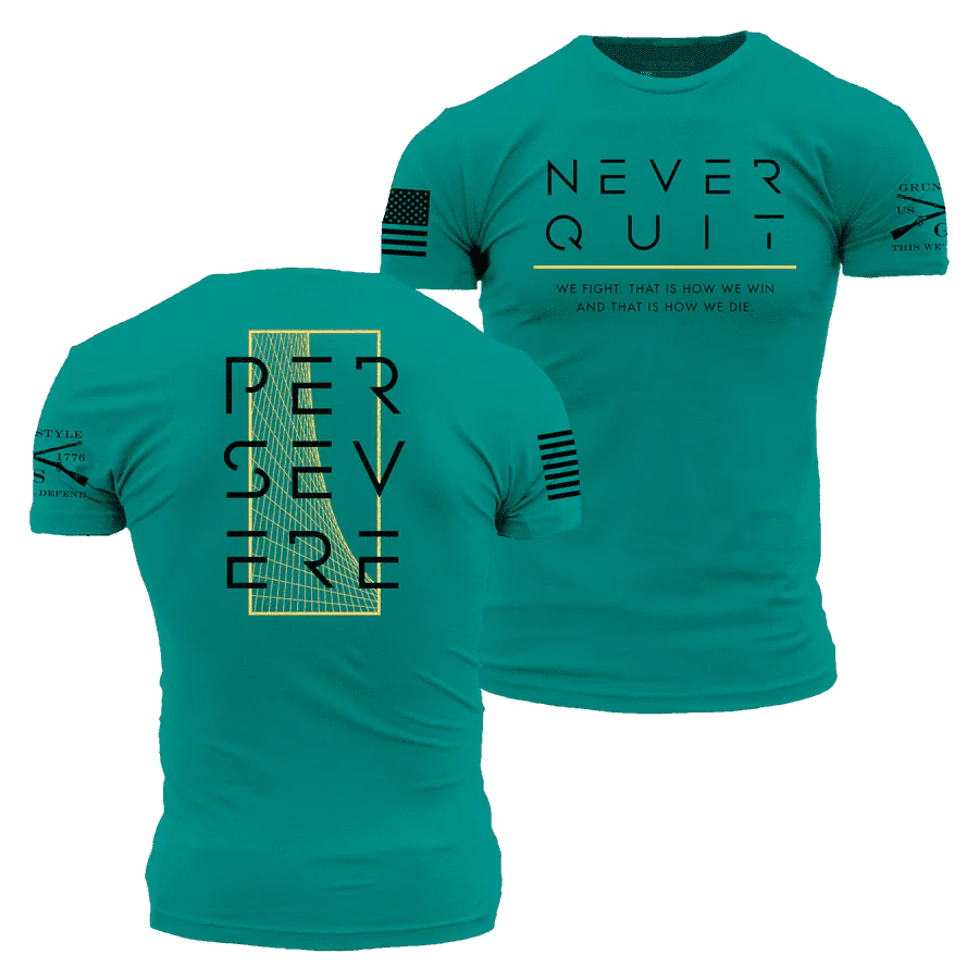 Never Quit T-Shirt - Heather Aqua