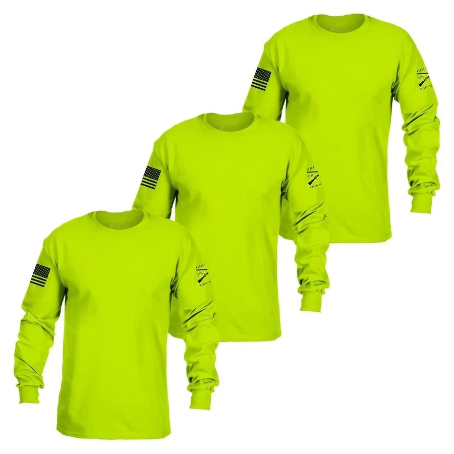 Basic Long Sleeve 3 Pack - Safety Green