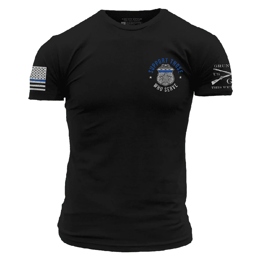 Blue Line Support Those Who Serve™  T-Shirt - Black