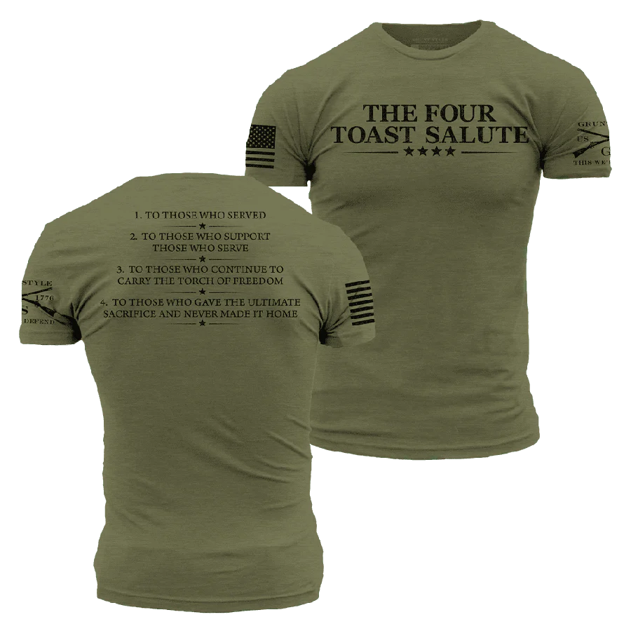 The Four Toast Salute T-Shirt - Military Green