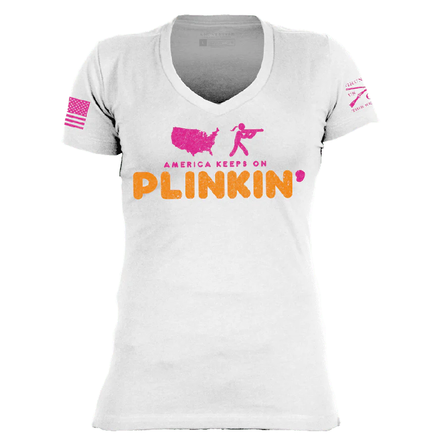 Women's Plinkin' V-Neck - White