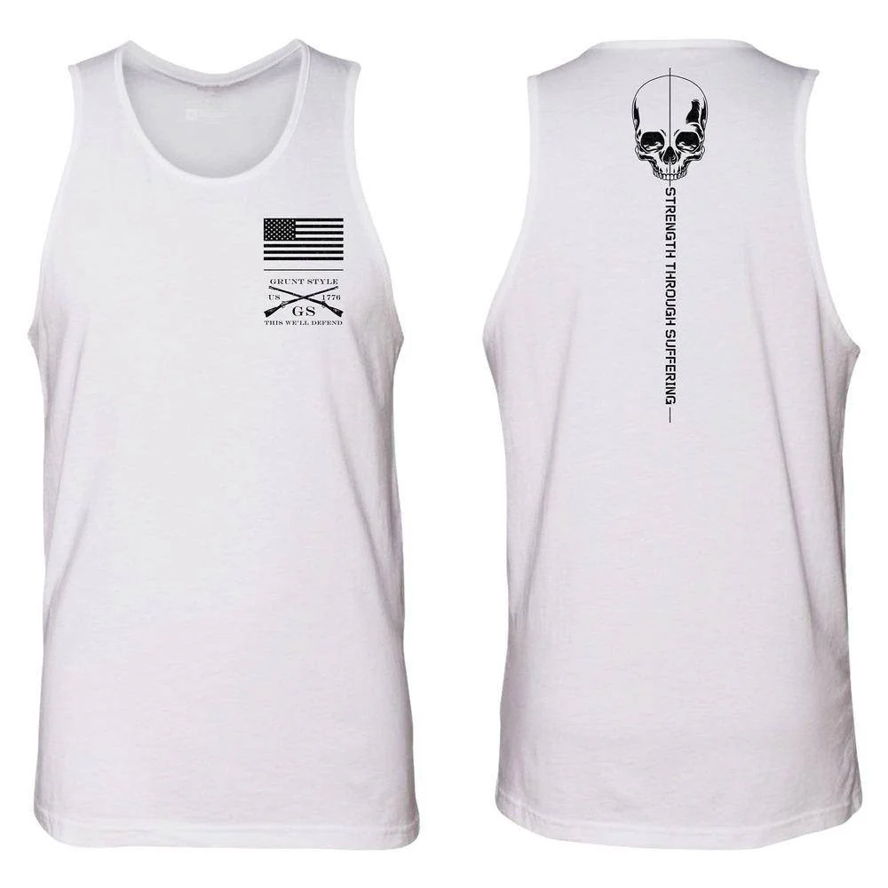 Men's Strength Through Suffering Tank - White