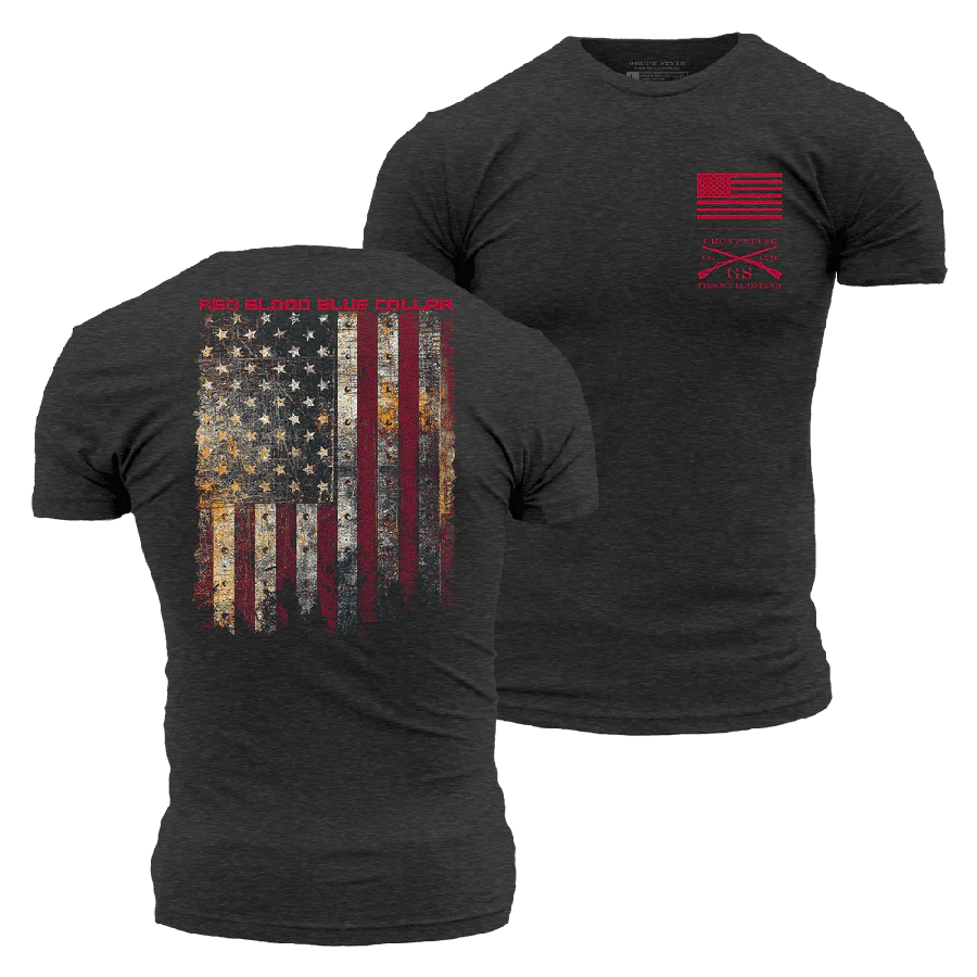 Red Blood Blue Collar® T-Shirt - Charcoal