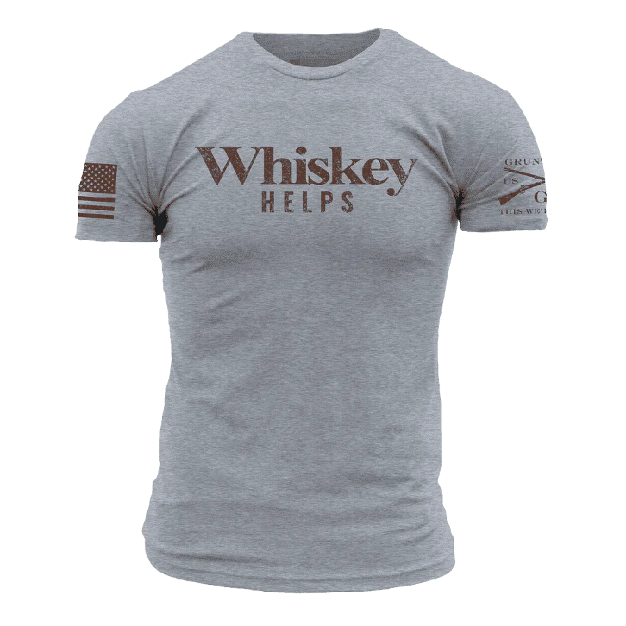 Whiskey Helps™ T-Shirt - Dark Heather Gray