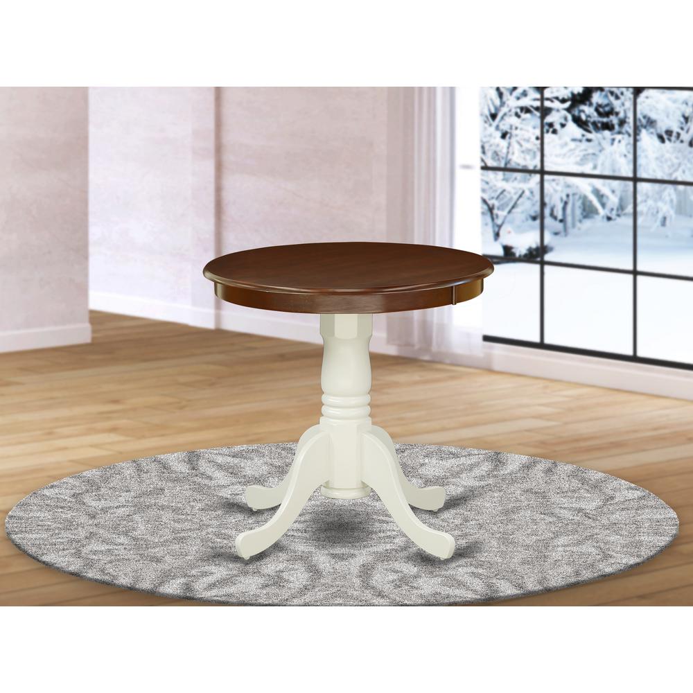 East West Furniture Dining Table Mahogany &a; Linen White, EMT-MLW-TP