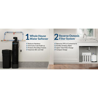 Aquasure Whole House Water Softener/Reverse Osmosis Drinking Water Filter Bundle w/64,000 grain Softener &a; 75 GPD RO system