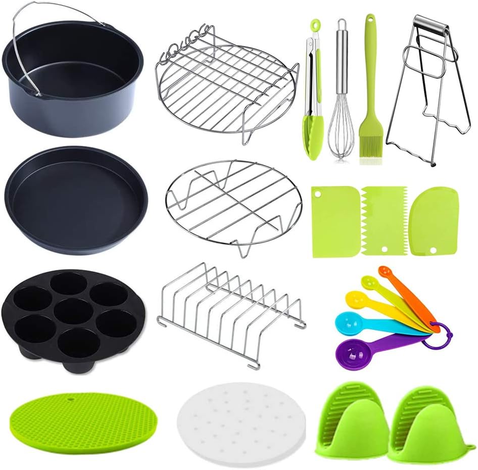 Generic Set of 20 Air Fryer Accessories for Ninja Gowise Cosori Phillips Cozyna Gourmia Zeny, Set of 18 for 5.5/5.8/6.5 QT with 7 inch