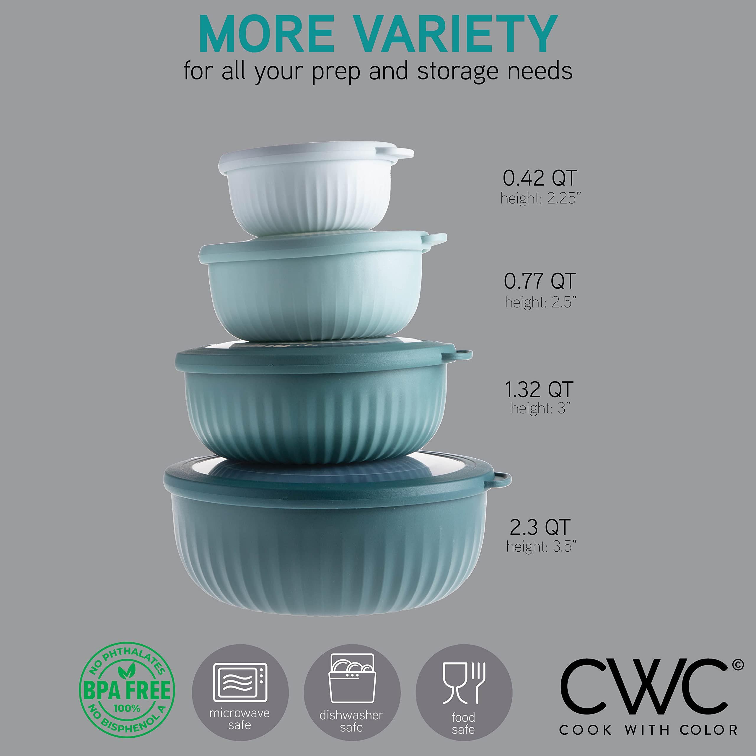 cook with color prep bowls - wide mixing bowls nesting plastic meal prep bowl set with lids - small bowls food containers in