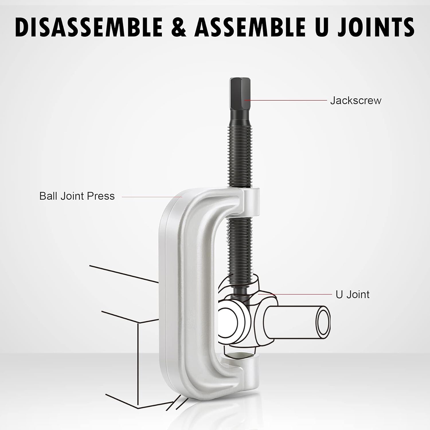 GCP Products Heavy Duty Ball Joint Press &a; U Joint Removal Tool Kit With 4X4 Adapters, For Most 2Wd And 4Wd Cars And Light Trucks (Bl)