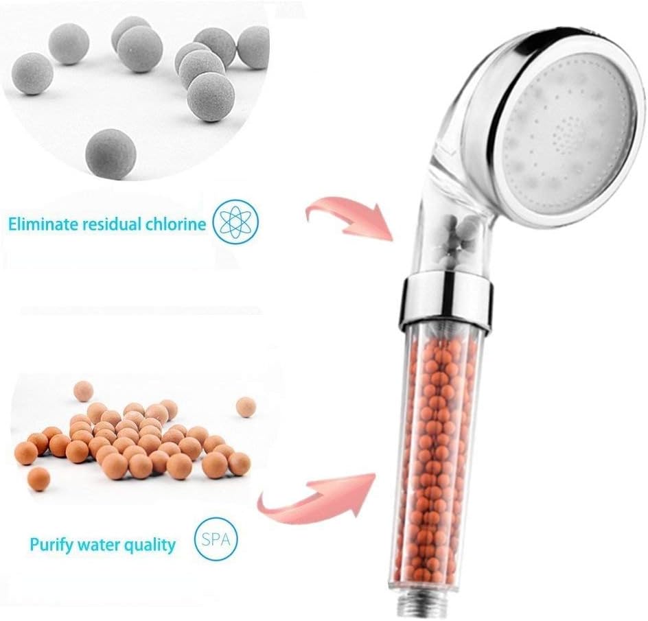 Heptagram PRUGNA LED Shower Head with Hose and Shower Arm Bracket, High-Pressure Filter Handheld Shower for Repair Dry Skin and Hair Loss