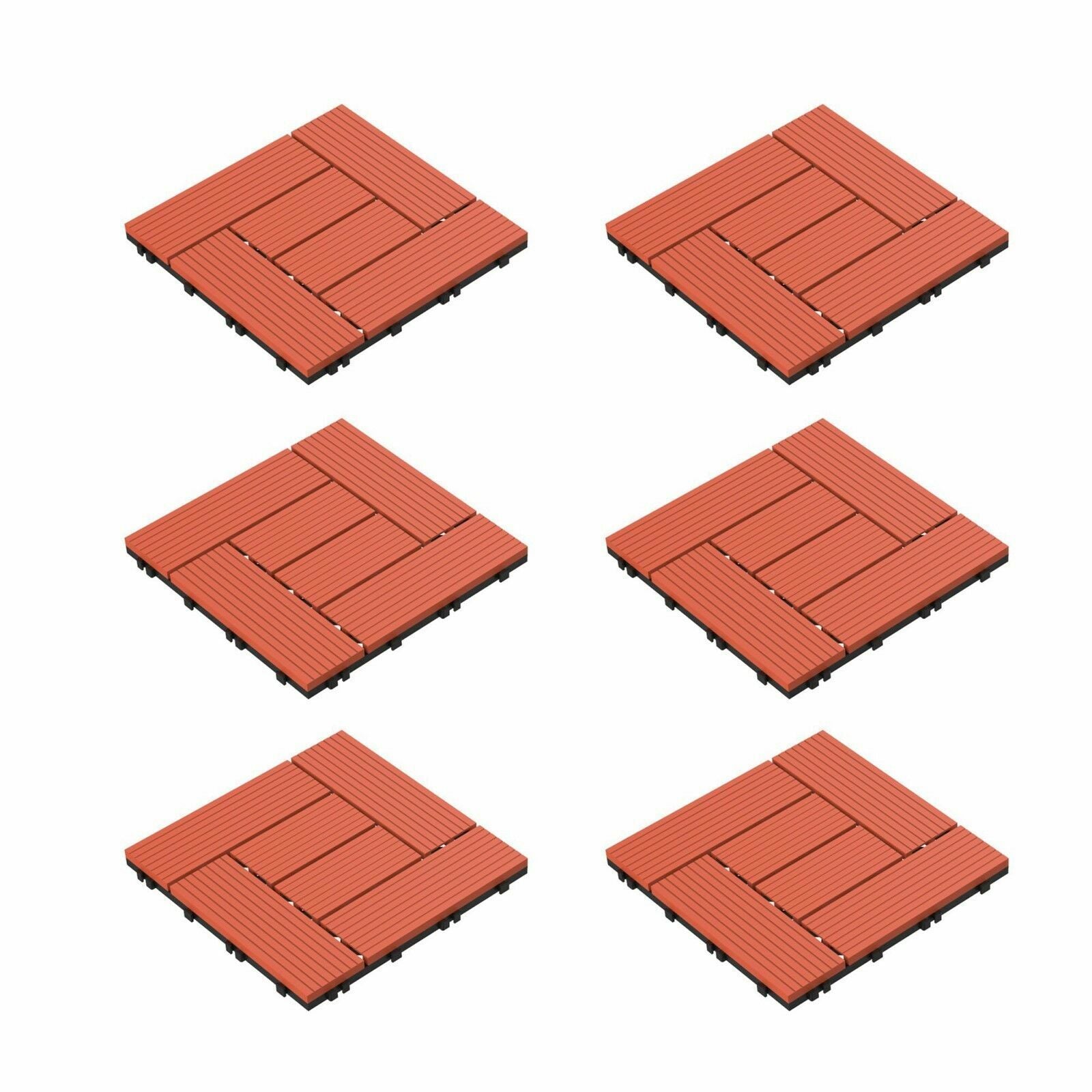 GCP Products 6 Pack Heavy Duty 11.75 X 11.75 Outdoor Patio Deck Interlocking Drainage Tiles
