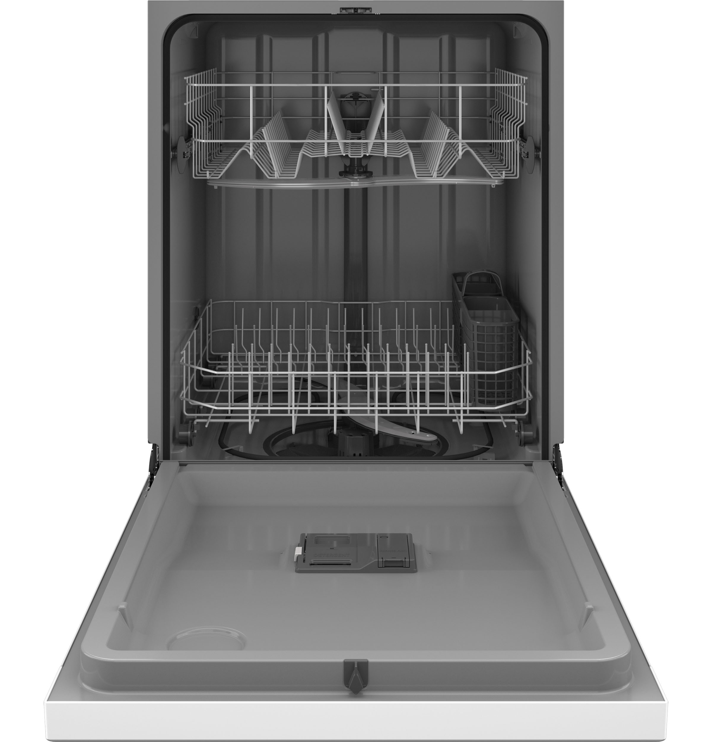 GE Appliances HDF310PGRWW HOTPOINT One Button Dishwasher with Plastic Interior - White