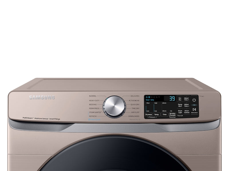 Samsung 7.5 cu. ft. Smart Electric Dryer with Steam Sanitize+ in Champagne
