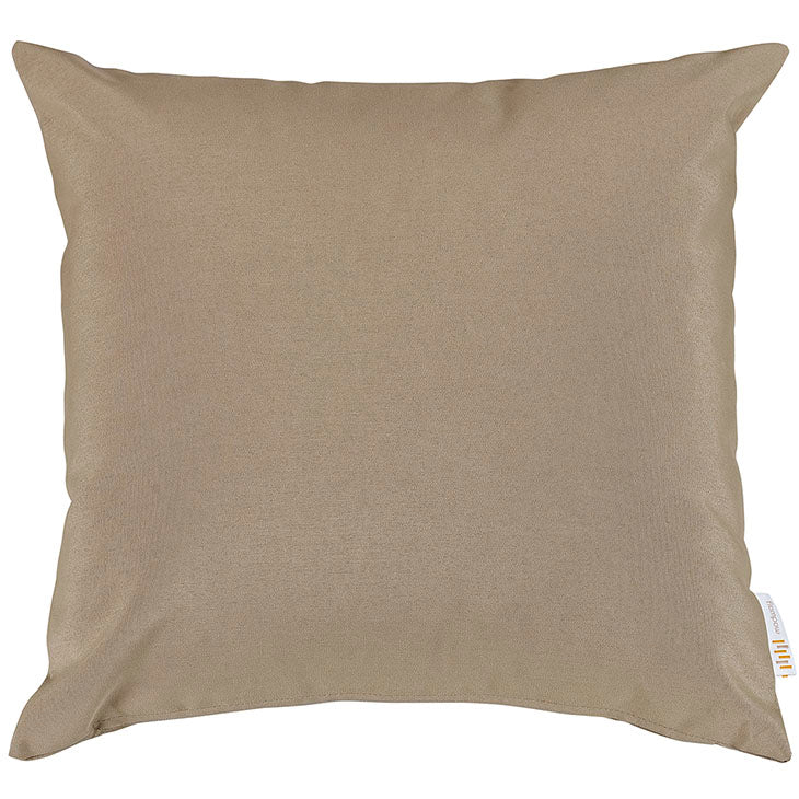 LexMod Convene Two Piece Outdoor Patio Pillow Set in Mocha