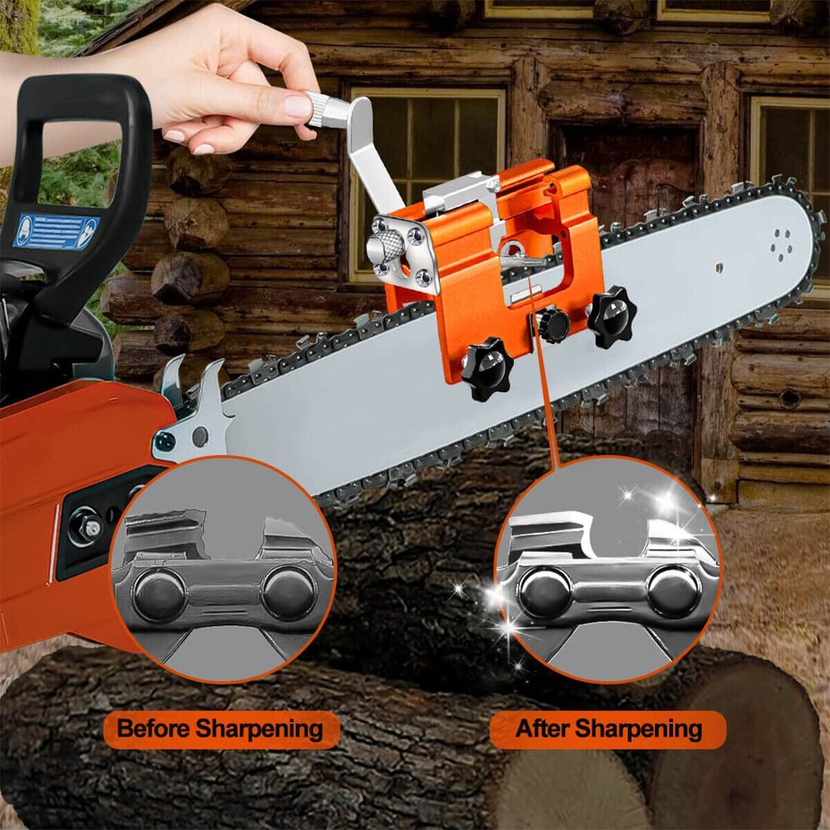 Great Choice Products Chainsaw Chain Sharpener Jig Sharpening Tool Kit For Chain Saws Electric Saw