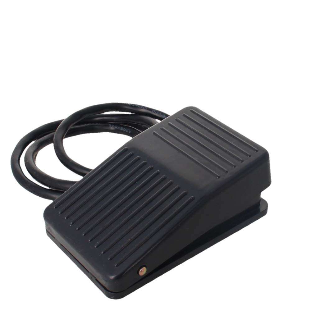 Generic Fielect Foot Switch 220V 10A Foot Pedal Switch with 1m Cable SPDT NO NC Nonslip Plastic Momentary Foot Switch Pedal for Woodwor