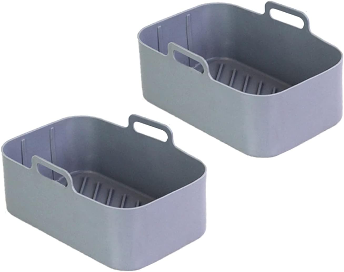 Generic 2pcs Air Fryer Silicone Pot for Ninja Foodi Dual DZ201 ,Reusable 8QT Air Fryer Silicone Liners,Rectangle Air Fryer Basket, Air