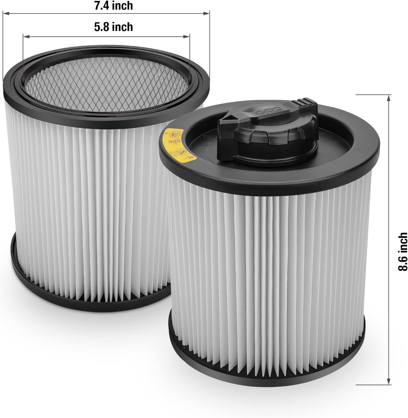 DEWALT DXVC6910 Cartridge Filter Replacement for 6-16 Gallon DEWALT Wet/Dry Vac