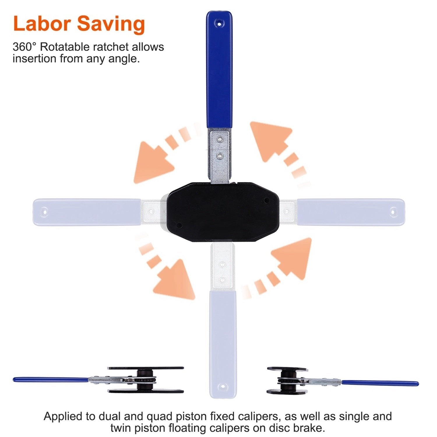 Dsermall Car Brake Caliper Press Tool Piston Wrench Spreader Caliper Pad Install Tool For Single Twin Quad Piston Disc Brake