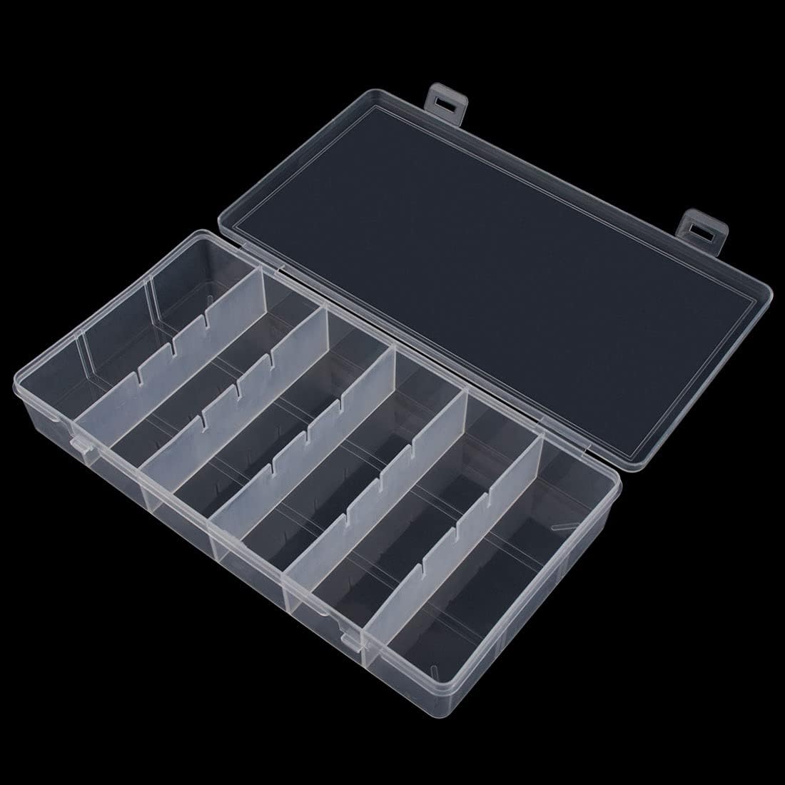 BAGTeck 2 packs clear visible plastic storage box cosmetic tools storage box makeup tools fishing tackle accessory box organizer jewelr