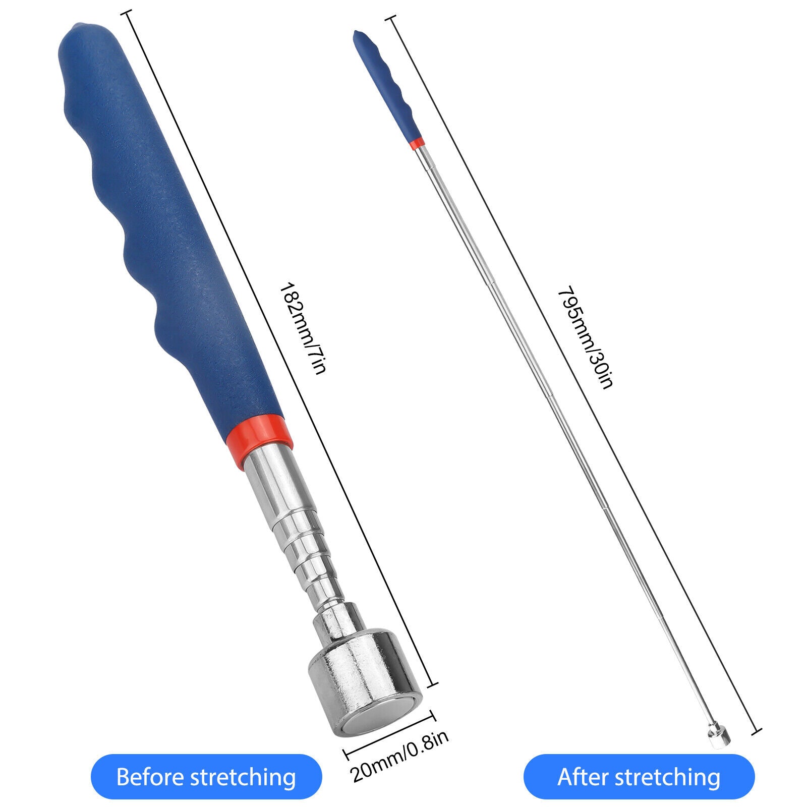 Stock Preferred Magnetic Pickup Tool Stick Magnet Extension Tools 20LB 2 Pcs