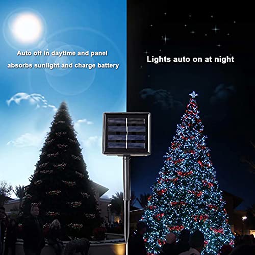 Toodour Solar Christmas Lights, 72ft 200 LED 8 Modes Solar String Lights, Waterproof Solar Outdoor String Lights for Garden, Pat