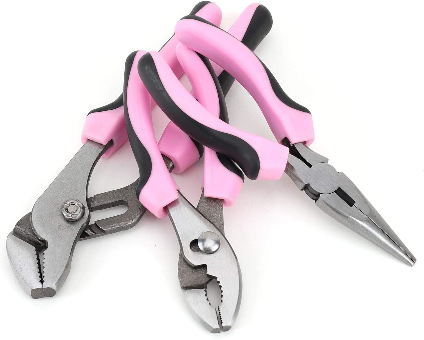 Fute FASTPRO Pink Tool Set, 220-Piece Lady&s;s Home Repairing Tool Kit with 12-Inch Wide Mouth Open Storage Tool Bag