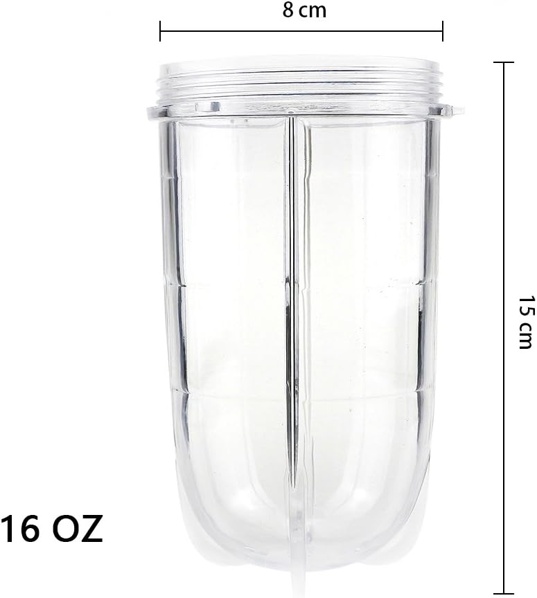 QueenTrade 2 PCS Replacement Cups For Magic Bullet Replacement Parts 16OZ Blender Cups Jar compatible with 250W Magic Bullet MB1001 Series