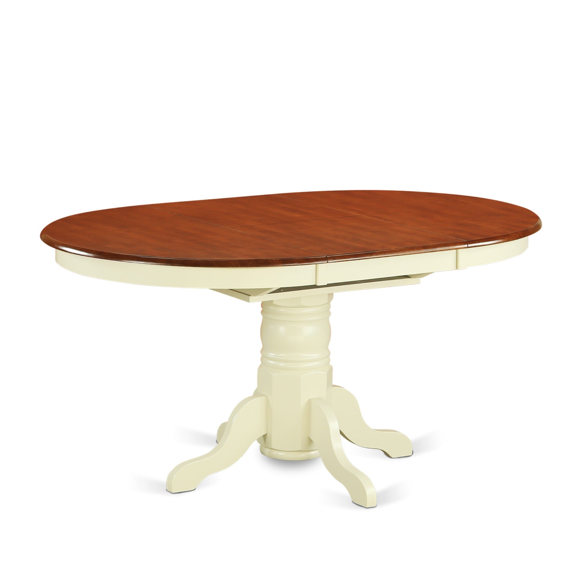 East West Furniture AVT-WHI-TP Oval Table with 18