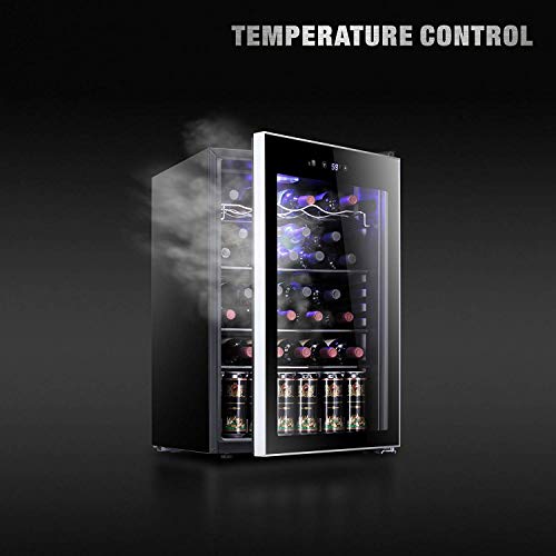 Antarctic Star 36 Bottle Wine Cooler/Cabinet BeverageRefrigerator Small Mini Red &a; White Wine Cellar Beer Soda Counter Top Bar F