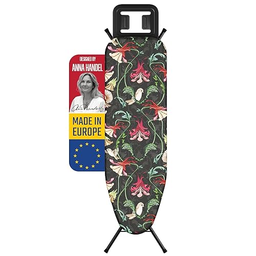 Bartnelli Ironing Board | Anna Handel Vintage Design | Sturdy &a; Adjustable Height with Steam Rest | 13x43 Space-Saving, Effortle