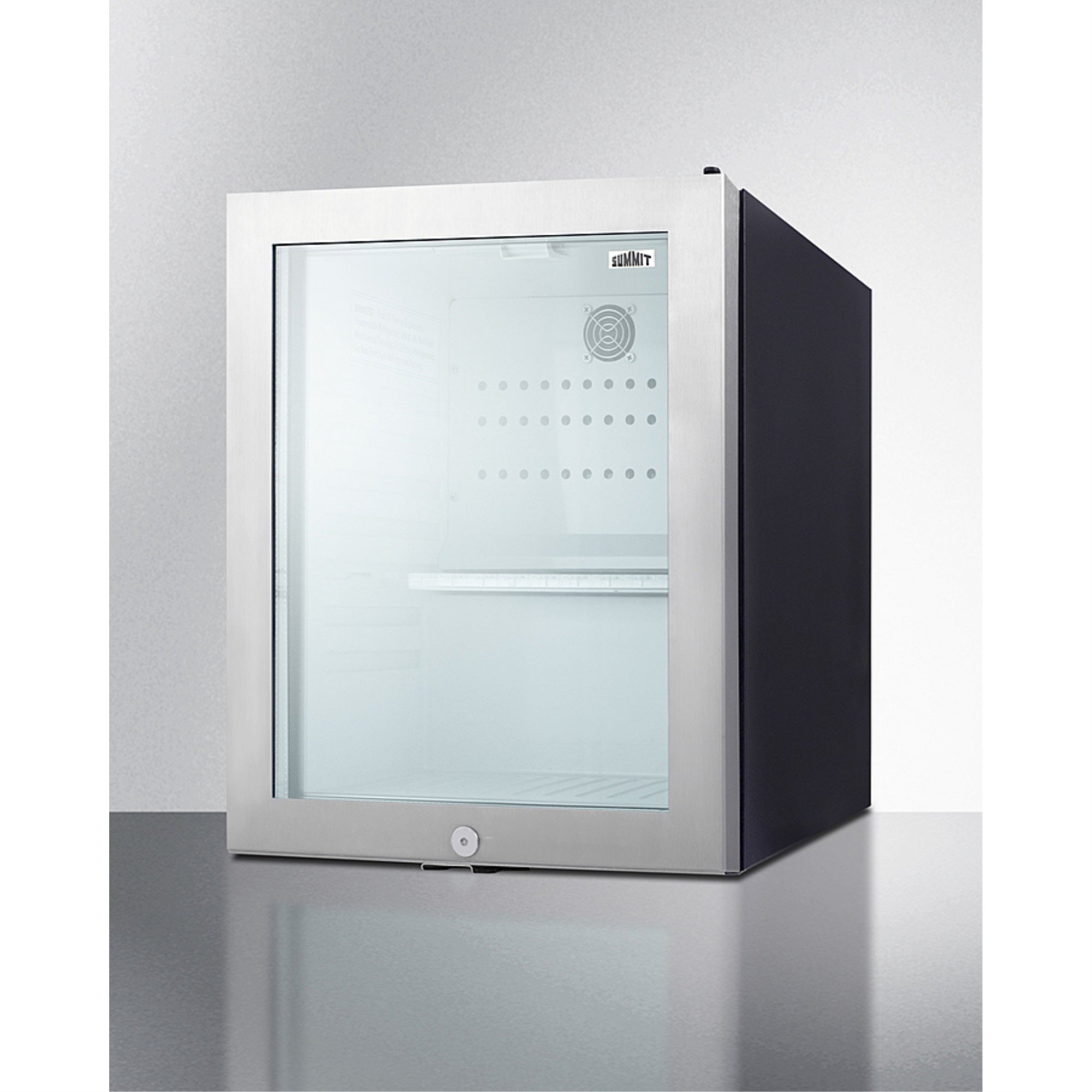 Summit Compact glass door minibar with front lock