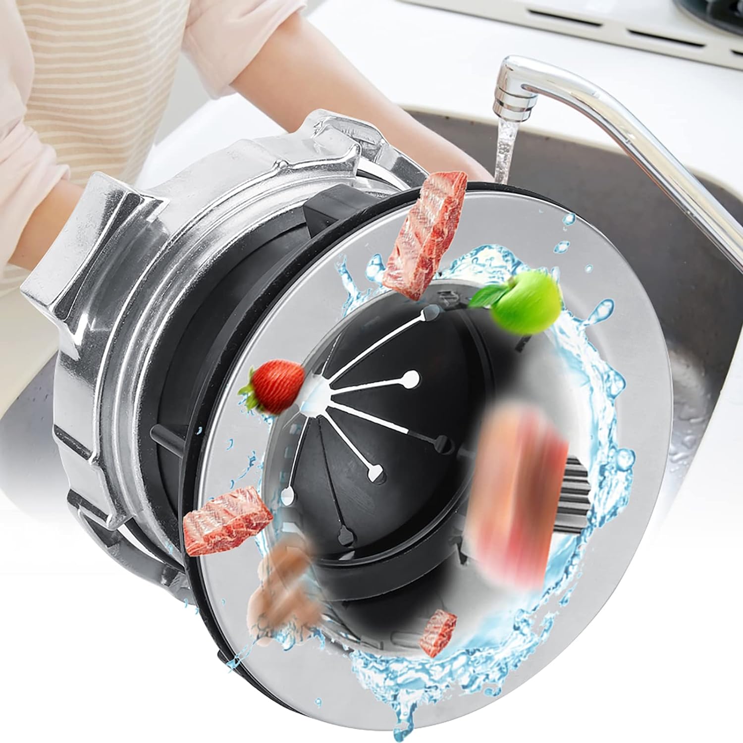 Watris Veiyi Garbage Disposal Flange, Garbage Disposal Sink Flange Kit, Food Waste Disposer Accessories with Splash Guard