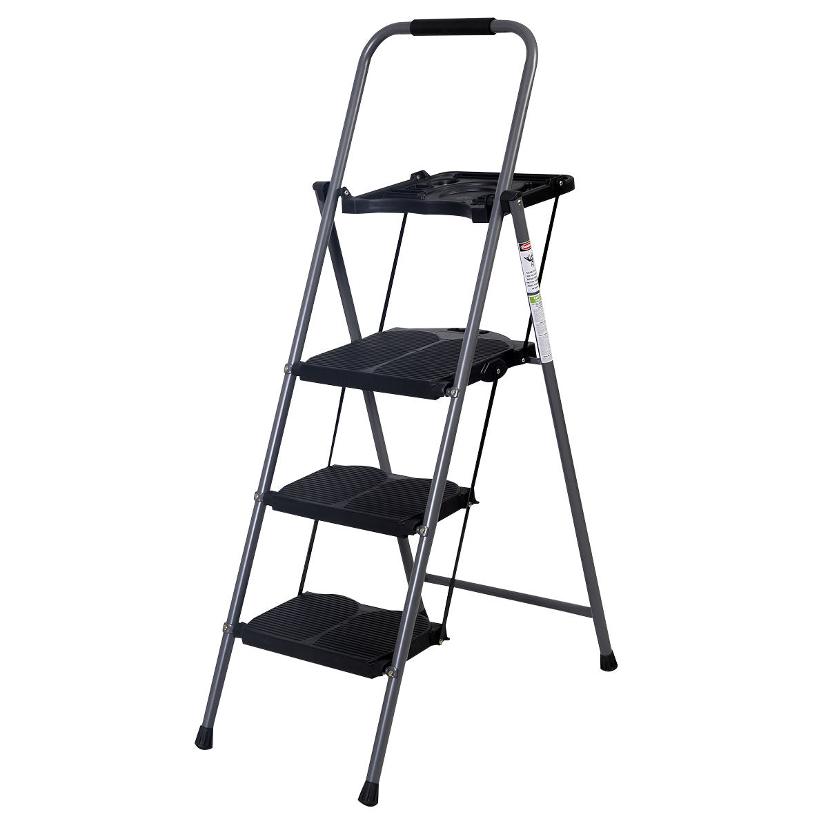 Costway New HD 3 Step Ladder Platform Folding Stool 330 LBS Capacity Space Saving w/Tray