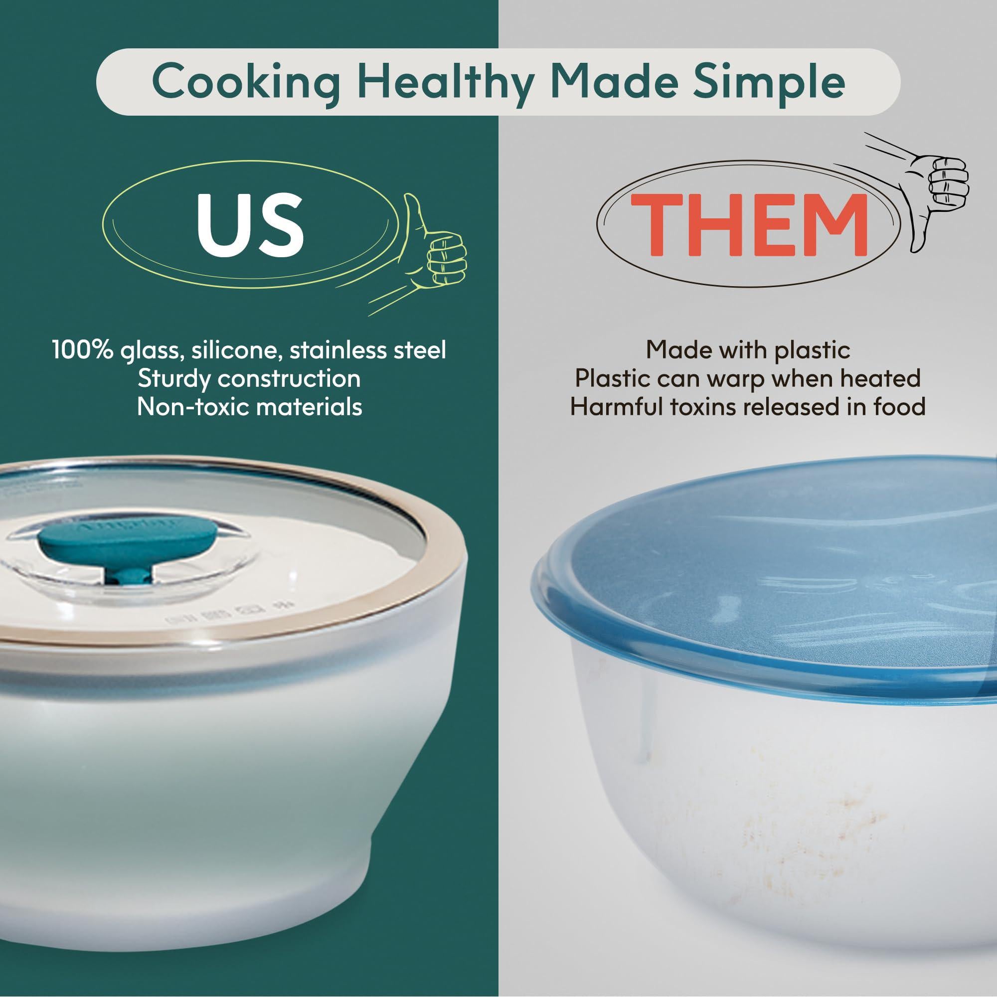 anyday microwave cookware | microwave steamer for cooking | microwave safe mixing bowls | food storage container | microwave