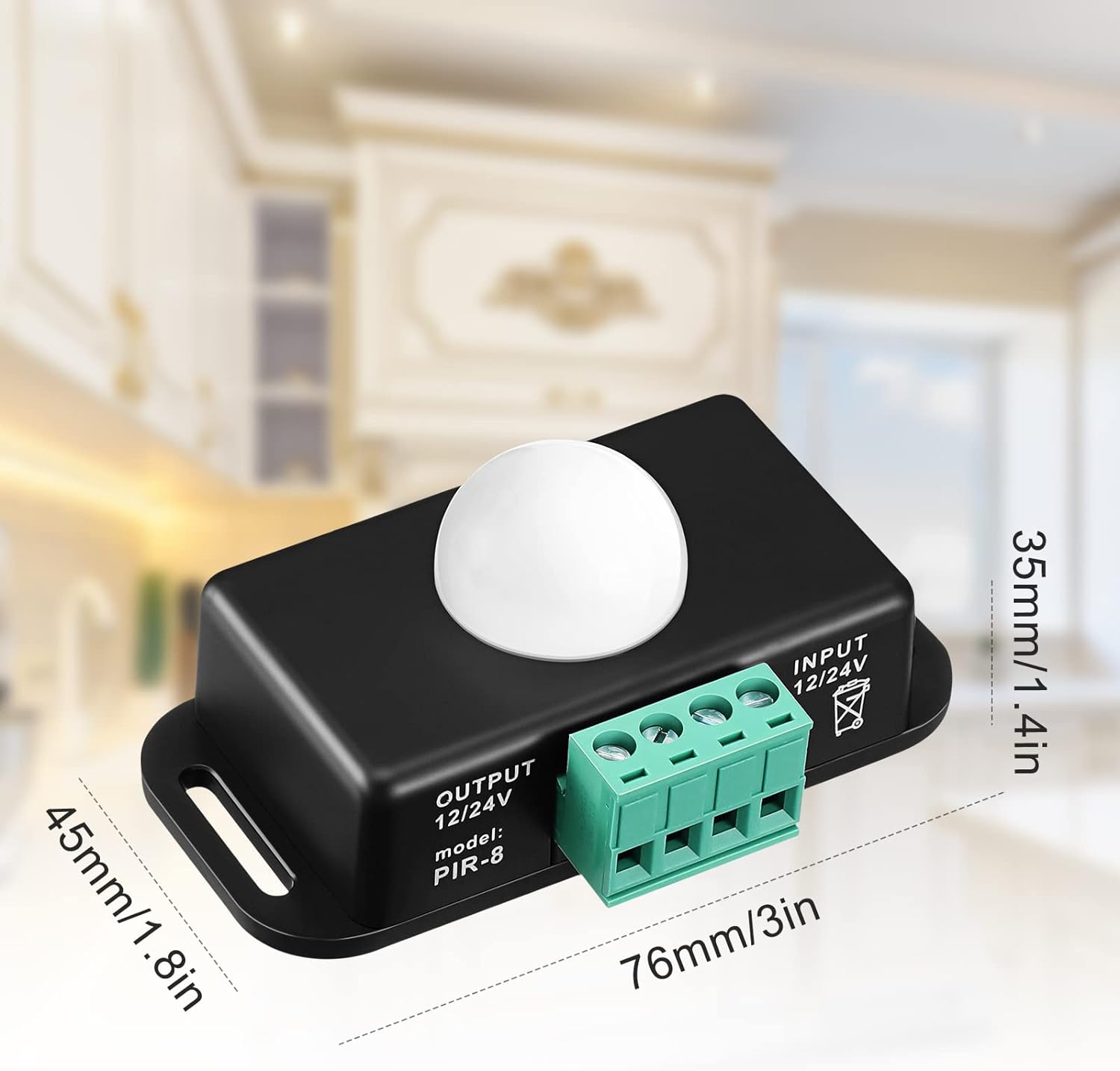 Macarrie 6 Pack 12V 24V PIR Sensor LED Motion Sensor Motion Detector Light Switch Body Infrared Sensing Motion Timer Function Sign Contr