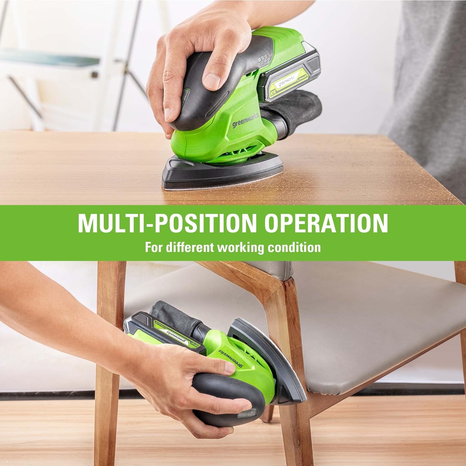 Sunrise Global Marketing, LLC Greenworks 24V Finishing Sander 11,000 OPM Cordless with 2Ah Battery and Charger
