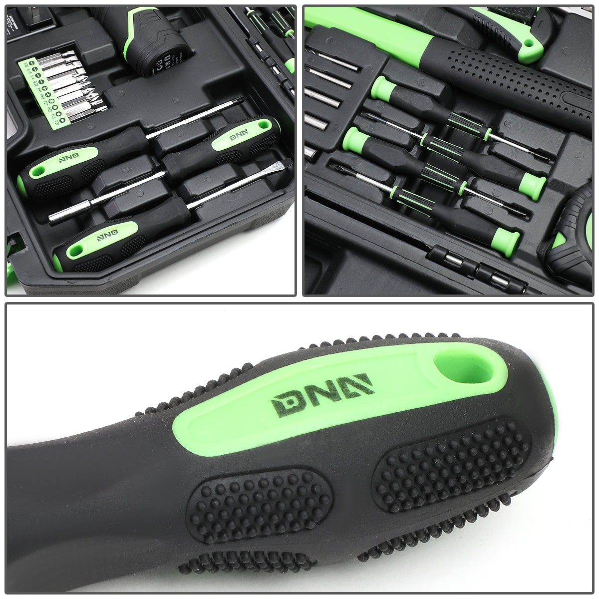 DNA Motoring TOOLS-00018 DNA MOTORING Green 27 Pcs 12V 1300mAh Battery Cordless Drill Combinaton Tool Set Home Hand Repair Kit