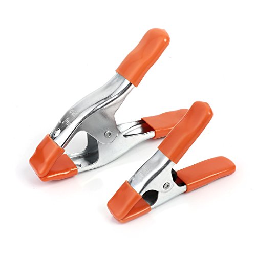 PONY Heavy Duty Metal Spring Clamps Set 2-inch, 1-inch Jaw Open, with Protective Handles and Tips, 10-piece