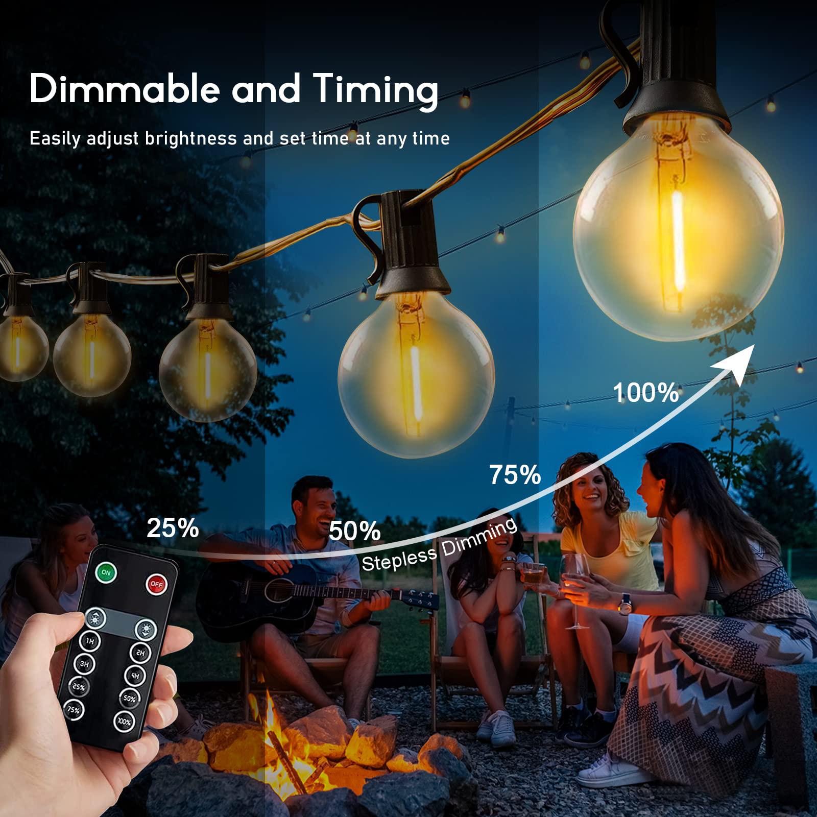histar led outdoor string lights-30 ft dimmable waterproof patio lights with 27 plastic edison bulbs(2 spare), shatterproof g
