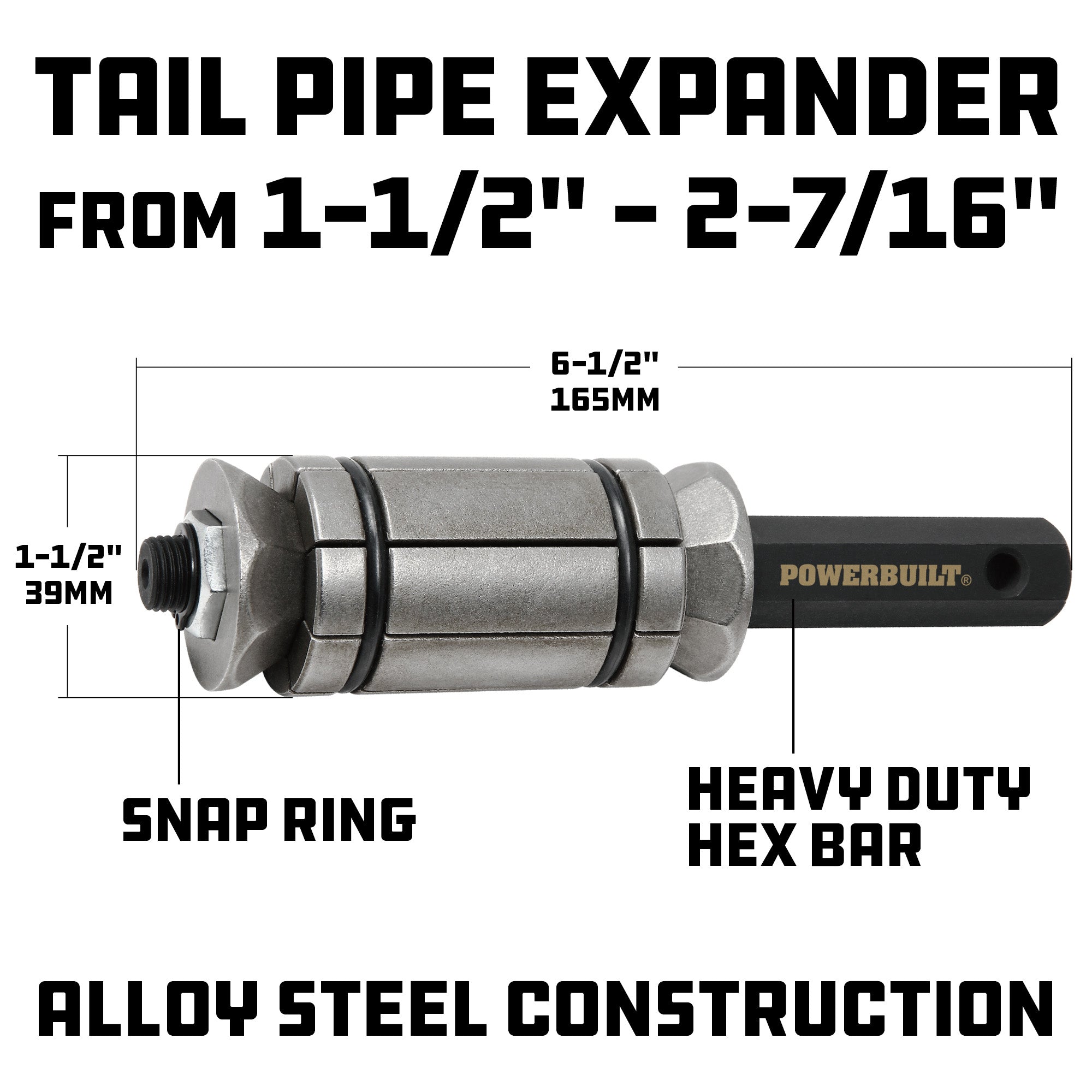 Powerbuilt Exhaust Pipe Expander Tool 1-3/4 Inch to 2-1/4 Inch - 940378