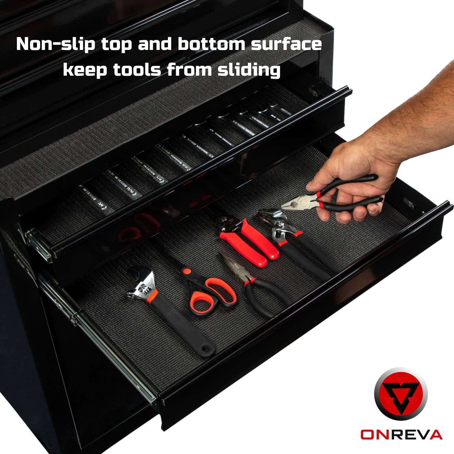 GUH Co. &a; ONREVA ONREVA Tool Box Liner, Professional Toolbox Drawer Liners 24 inch Wide x 24 ft Large, Rolling Tool Chest Liner Roll, Shelf Rubb