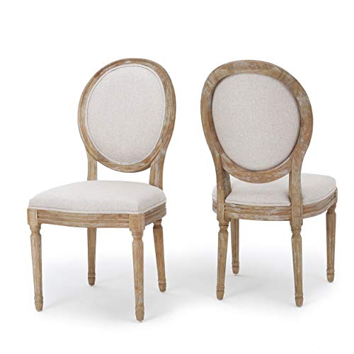 Christopher Knight Home Phinnaeus Fabric Dining Chairs, 2-Pcs Set, Light Grey